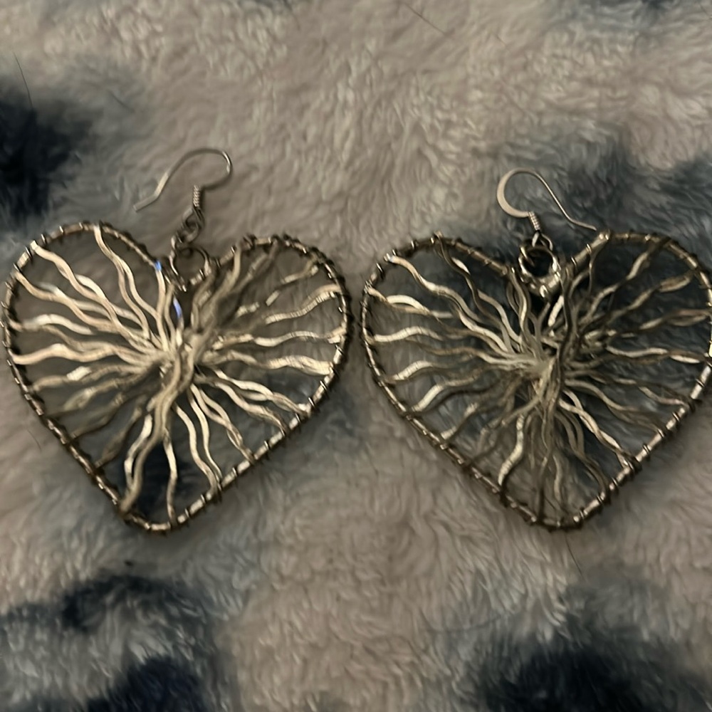 Heart shaped dangle earrings